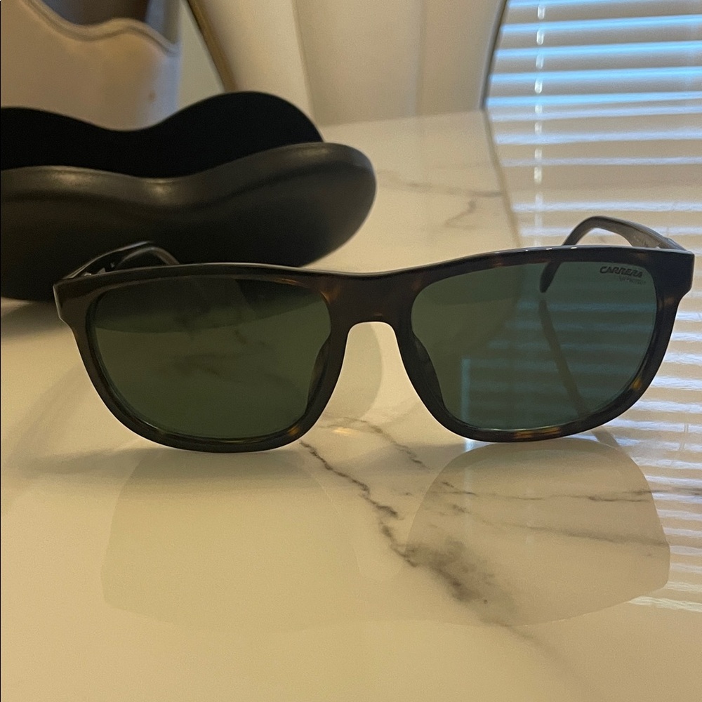 Carrera Women’s Tortoise Frame Sunglasses with Green Lenses